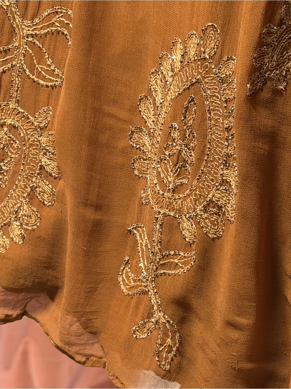 Free People Rust Brown Embroidered Mini Dress - Picture 3 of 5